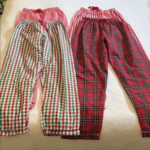 Lot of 4 Cecil & Lou Holiday Cotton Pajama Pants with Elastic Waist, Size 12